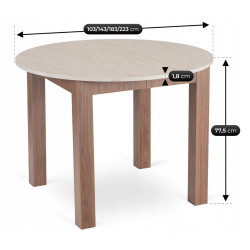 Masa extensibila Mebel Elite James 103-223 (Travertine/Nice Walnut) Thumb