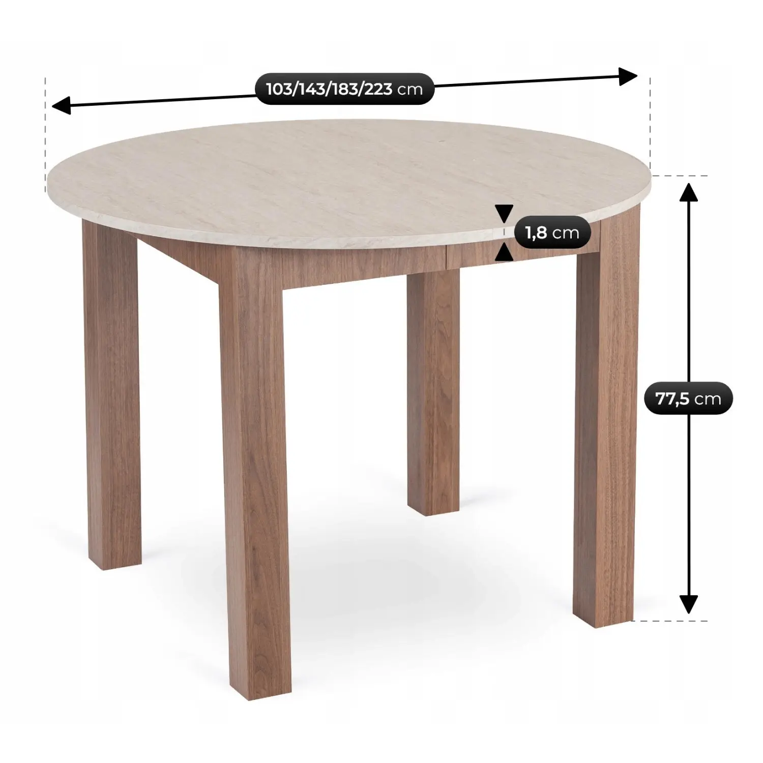 Masa extensibila Mebel Elite James 103-223 (Travertine/Nice Walnut) - 7
