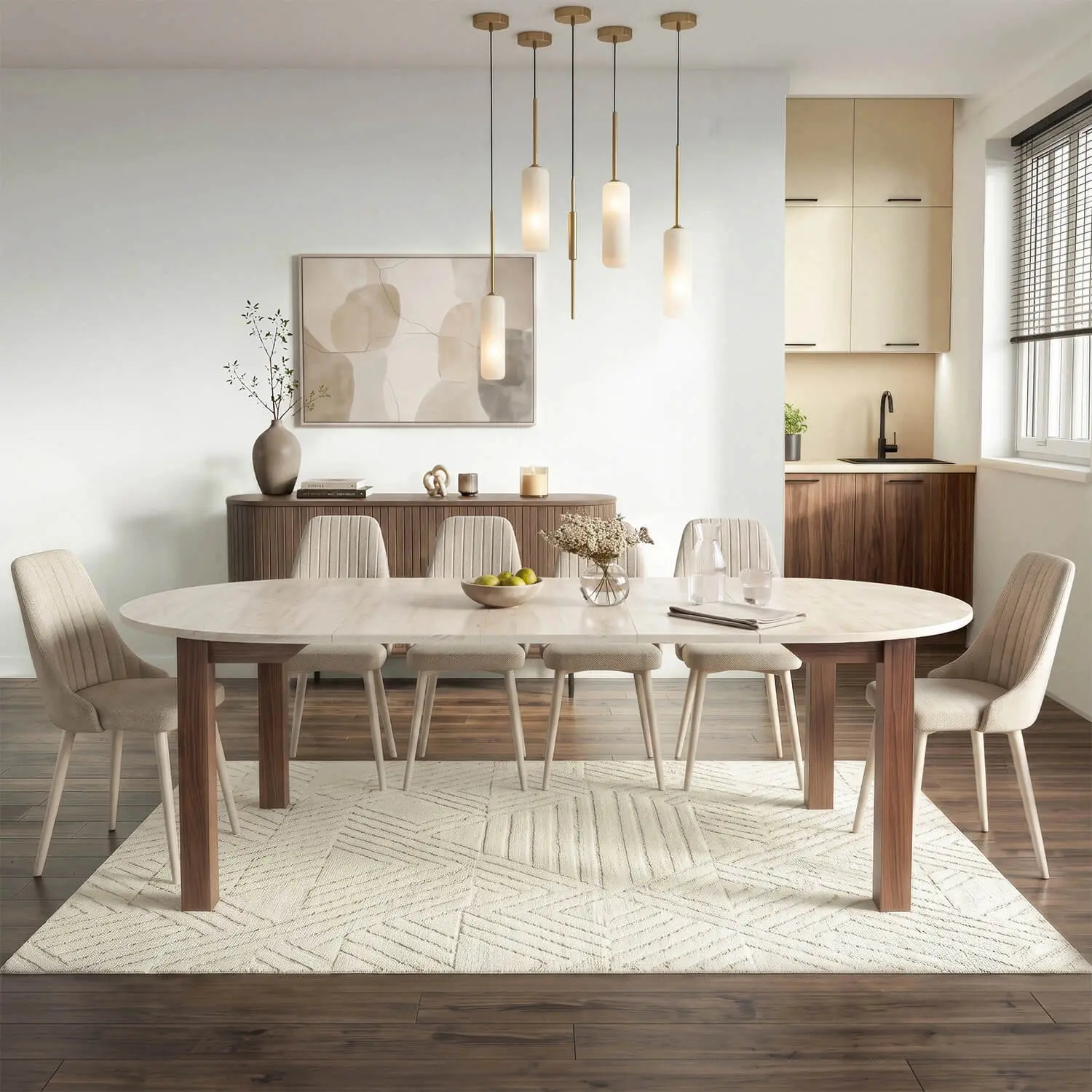 Masa extensibila Mebel Elite James 103-223 (Travertine/Nice Walnut) - 8