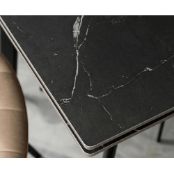 Стол раскладной Mebel Elite Lares 90/150 (Black Marble/Black) Thumb