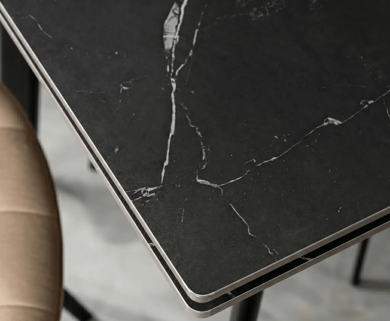 Стол раскладной Mebel Elite Lares 90/150 (Black Marble/Black) - 5