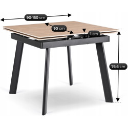 Стол раскладной Mebel Elite Lares 90/150 (Oak/Black) Thumb