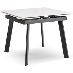 Стол раскладной Mebel Elite Lares 90/150 (White Marble/Black) Thumb