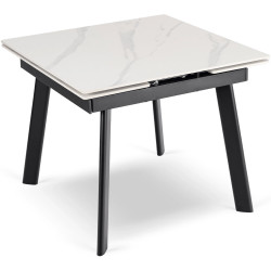 Стол раскладной Mebel Elite Lares 90/150 (White Marble/Black) Thumb