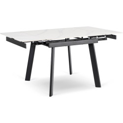 Стол раскладной Mebel Elite Lares 90/150 (White Marble/Black) Thumb