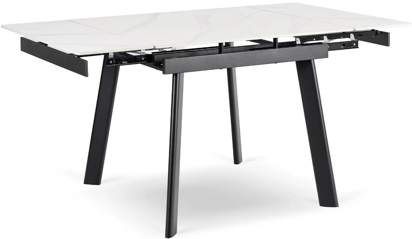 Стол раскладной Mebel Elite Lares 90/150 (White Marble/Black) - 5