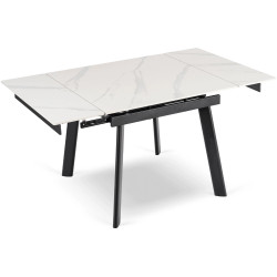 Стол раскладной Mebel Elite Lares 90/150 (White Marble/Black) Thumb