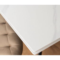 Стол раскладной Mebel Elite Lares 90/150 (White Marble/Black) Thumb