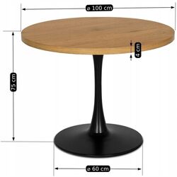 Masa Mebel Elite Lino 100 (Craft Oak Golden/Black) Thumb