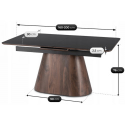 Стол раскладной Mebel Elite Lizbona 160/200 (Black/Walnut) Thumb