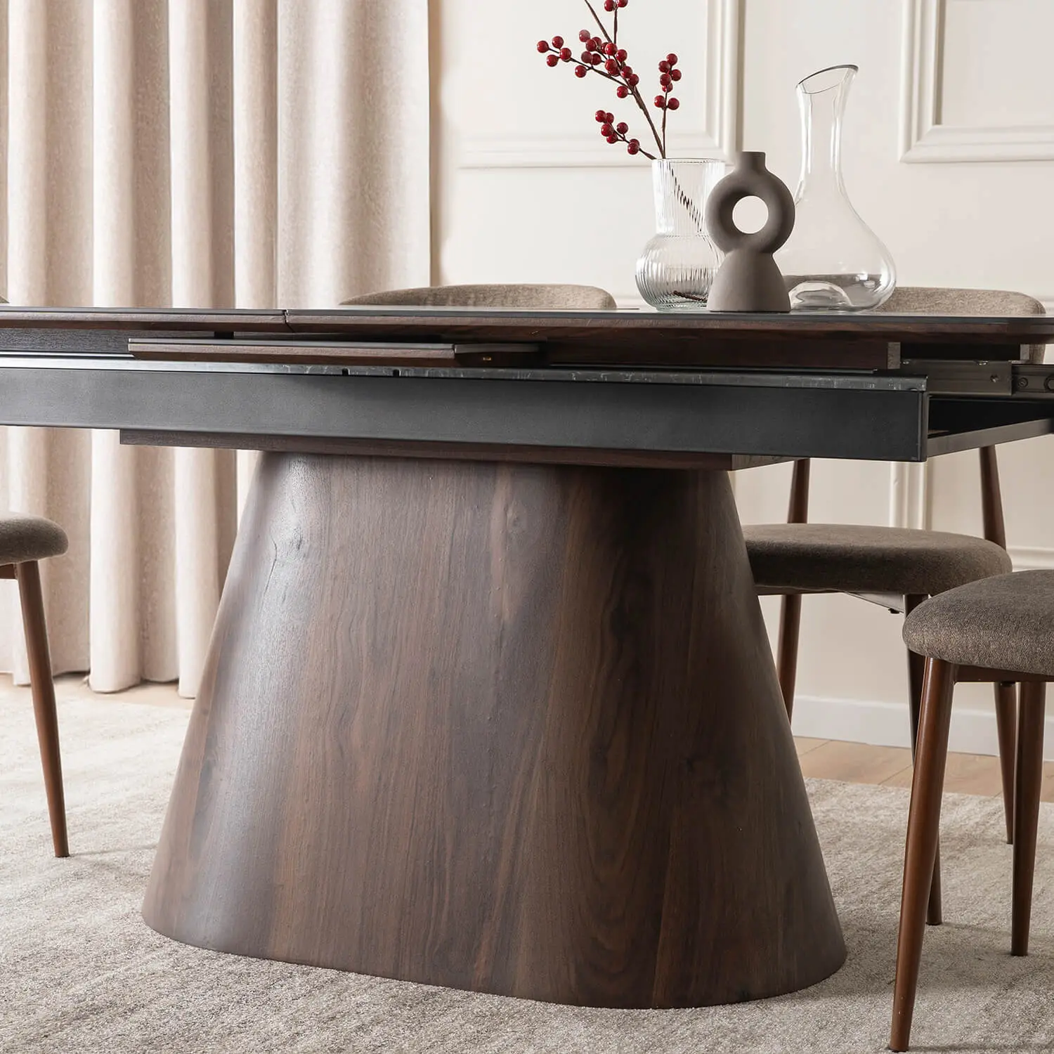 Стол раскладной Mebel Elite Lizbona 160/200 (Black/Walnut)