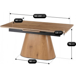 Стол раскладной Mebel Elite Lizbona 160/200 (Walnut/Black) Thumb