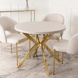 Стол раскладной Mebel Elite Lugo 90-190 (Cashmere/Gold)