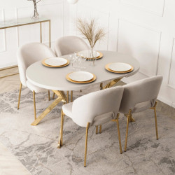 Стол раскладной Mebel Elite Lugo 90-190 (Cashmere/Gold) Thumb