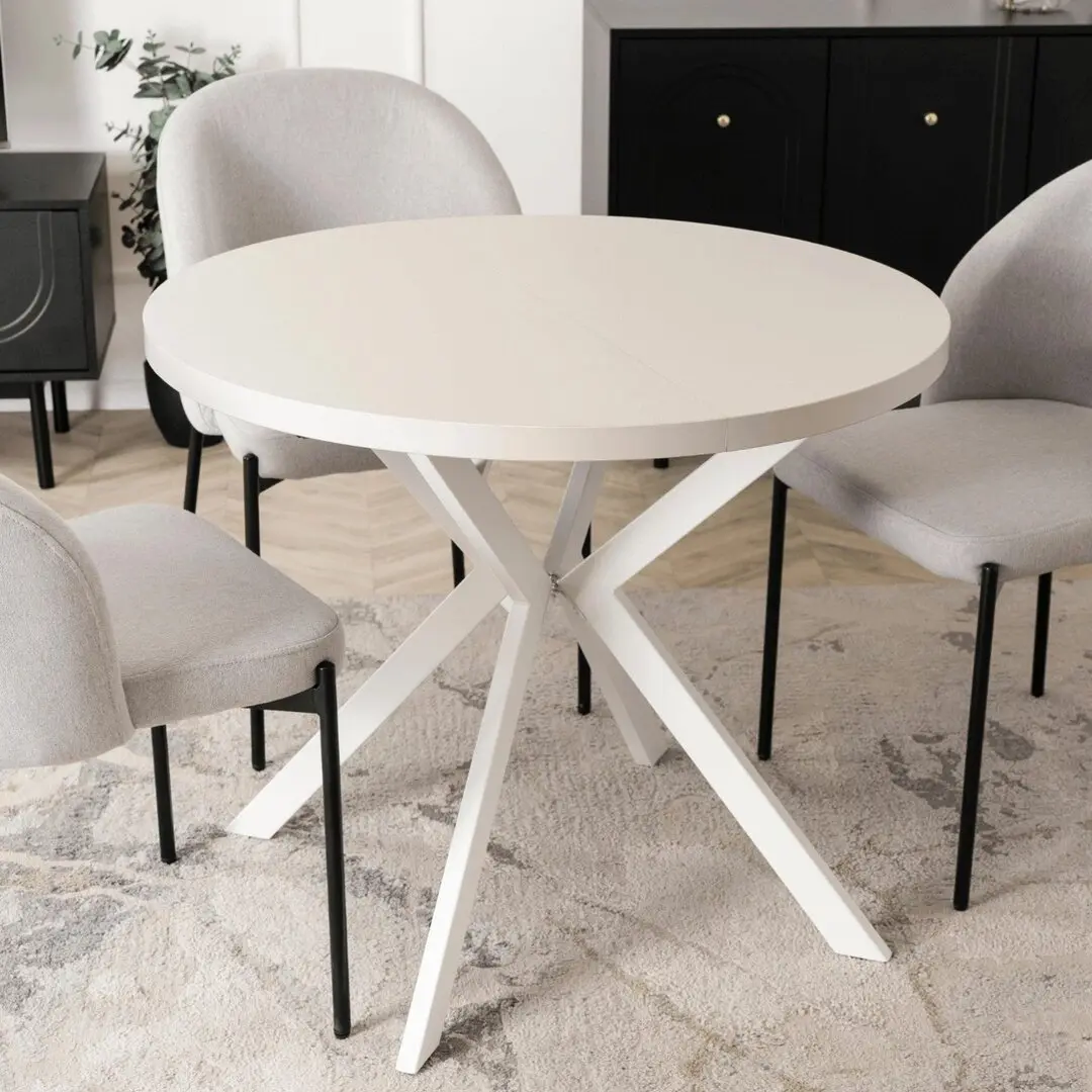 Masa extensibila Mebel Elite Lugo 90-190 (Cashmere/White)