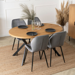 Стол раскладной Mebel Elite Lugo 90-190 (Golden Oak/Back) Thumb