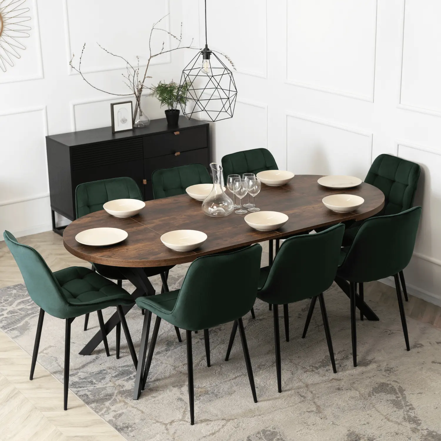 Masa extensibila Mebel Elite Lugo 90-190 (Rustic Oak/Black)