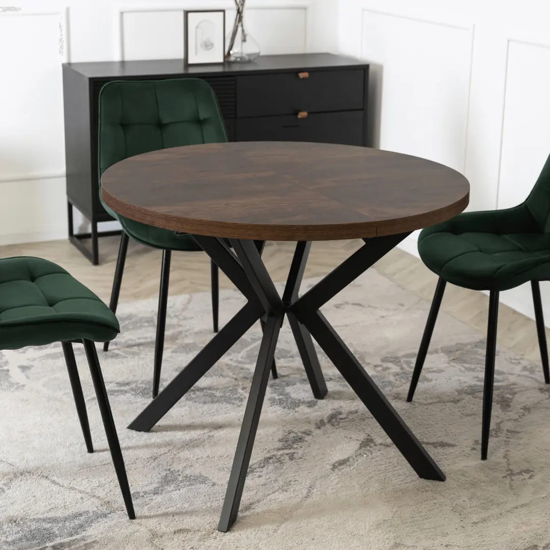 Masa extensibila Mebel Elite Lugo 90-190 (Rustic Oak/Black)