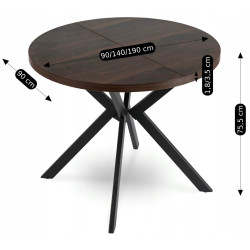 Стол раскладной Mebel Elite Lugo 90-190 (Walnut/Back) Thumb
