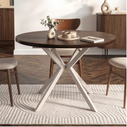 Masa extensibila Mebel Elite Lugo 90-190 (Walnut/Cashmere)