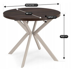 Masa extensibila Mebel Elite Lugo 90-190 (Walnut/Cashmere) Thumb