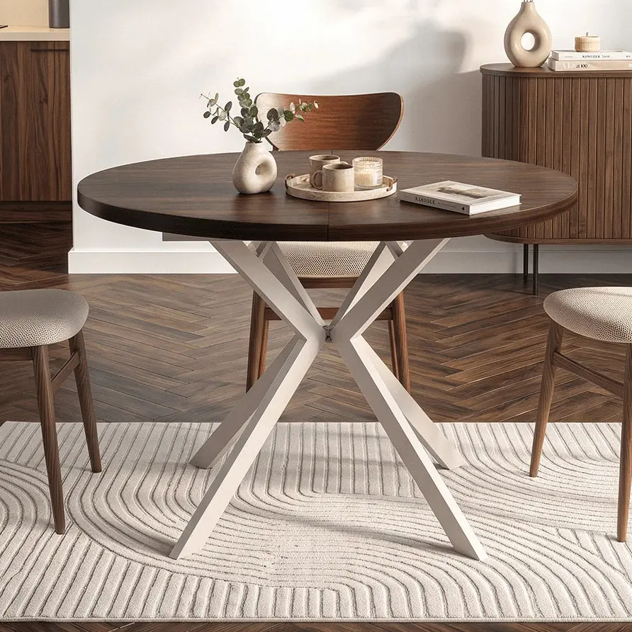 Masa extensibila Mebel Elite Lugo 90-190 (Walnut/Cashmere)