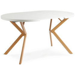 Стол раскладной Mebel Elite Lugo 90-190 (White/Scandinavian Oak) Thumb