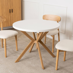 Masa extensibila Mebel Elite Lugo 90-190 (White/Scandinavian Oak)