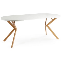 Стол раскладной Mebel Elite Lugo 90-190 (White/Scandinavian Oak) Thumb