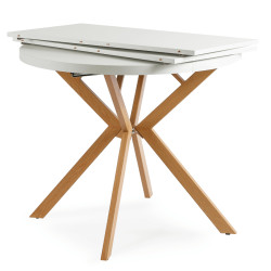 Стол раскладной Mebel Elite Lugo 90-190 (White/Scandinavian Oak) Thumb