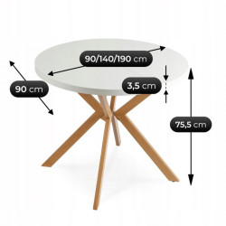 Стол раскладной Mebel Elite Lugo 90-190 (White/Scandinavian Oak) Thumb