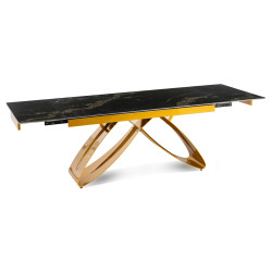 Стол раскладной Mebel Elite Luigi 160/240 (Black-Gold Marble/Gold) Thumb