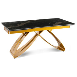 Стол раскладной Mebel Elite Luigi 160/240 (Black-Gold Marble/Gold) Thumb