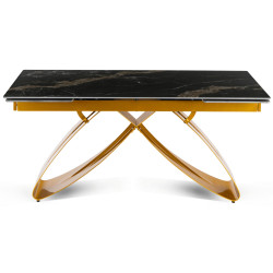 Стол раскладной Mebel Elite Luigi 160/240 (Black-Gold Marble/Gold) Thumb