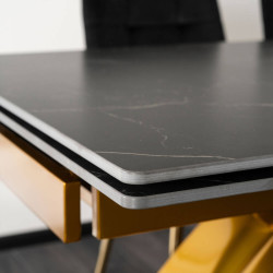 Masa extensibila Mebel Elite Luigi 160/240 (Black Marble/Gold) Thumb
