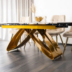 Masa extensibila Mebel Elite Luigi 160/240 (Black Marble/Gold) Thumb