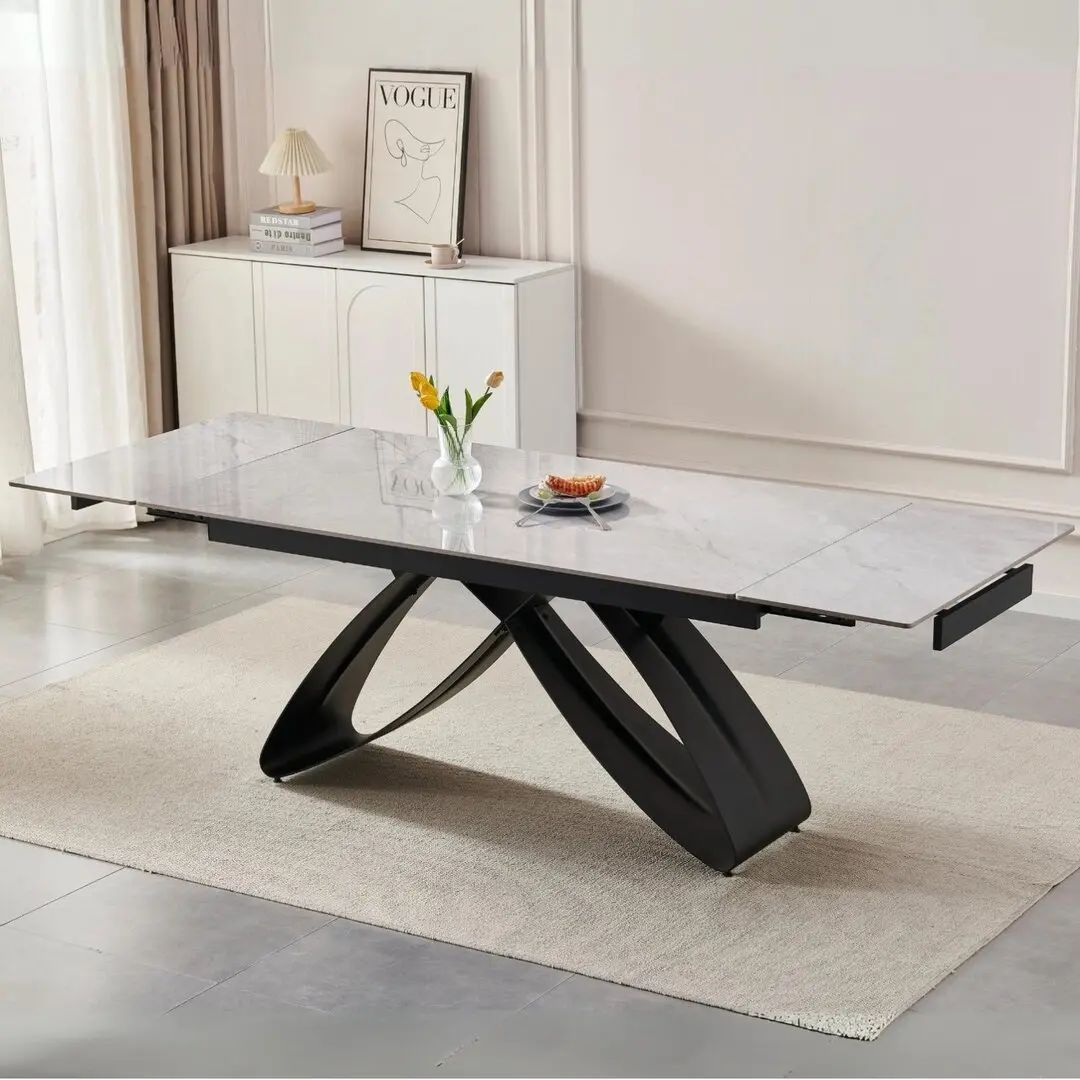 Masa extensibila Mebel Elite Luigi 160/240 (Grey Marble/Black)