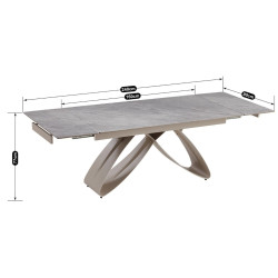 Стол раскладной Mebel Elite Luigi 160/240 (Grey Marble/Cashmere) Thumb