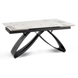 Стол раскладной Mebel Elite Luigi 160/240 (White Marble/Black) Thumb