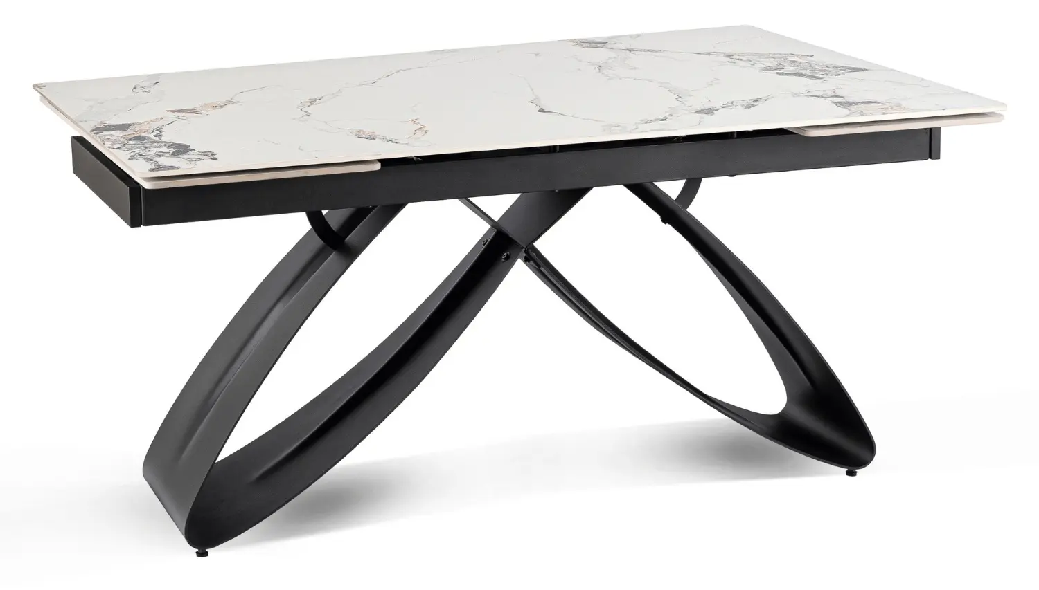 Стол раскладной Mebel Elite Luigi 160/240 (White Marble/Black) - 2