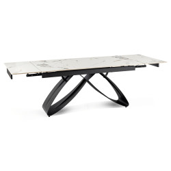 Стол раскладной Mebel Elite Luigi 160/240 (White Marble/Black) Thumb
