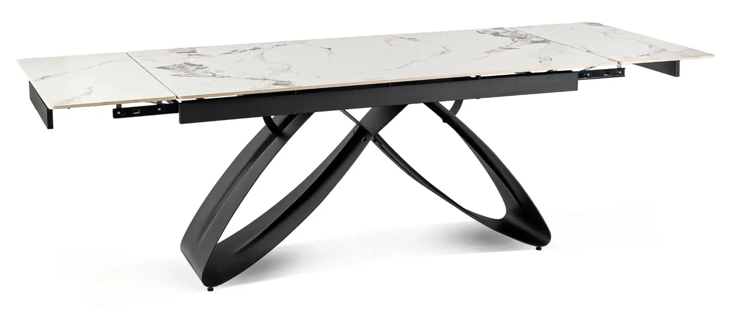 Стол раскладной Mebel Elite Luigi 160/240 (White Marble/Black) - 3
