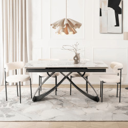 Стол раскладной Mebel Elite Luigi 160/240 (White Marble/Black)