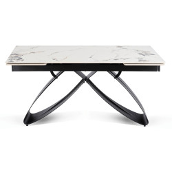 Стол раскладной Mebel Elite Luigi 160/240 (White Marble/Black) Thumb