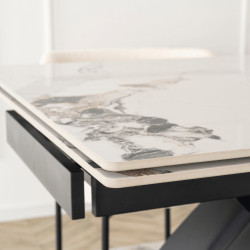 Стол раскладной Mebel Elite Luigi 160/240 (White Marble/Black) Thumb