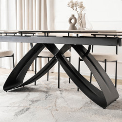 Стол раскладной Mebel Elite Luigi 160/240 (White Marble/Black) Thumb