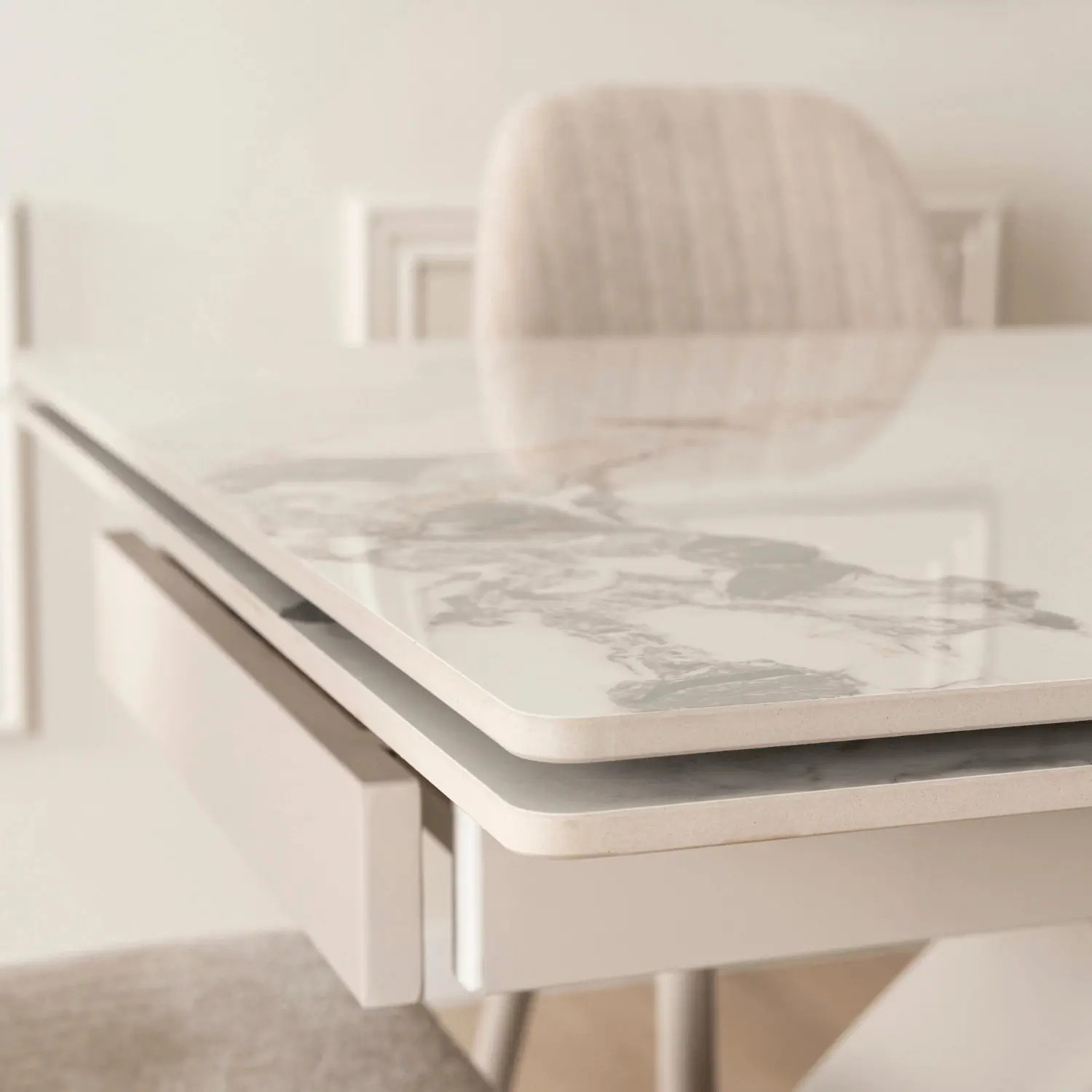 Masa extensibila Mebel Elite Luigi 160-240 (White Marble/Cashmere) - 8
