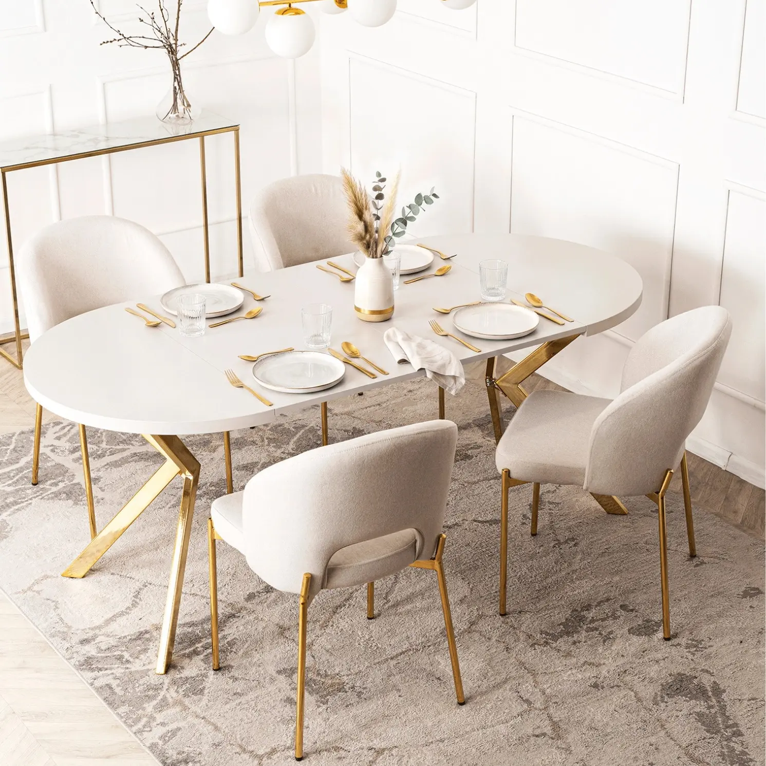 Стол раскладной Mebel Elite Lukas 100/250 (Cashmere/Gold) - 6