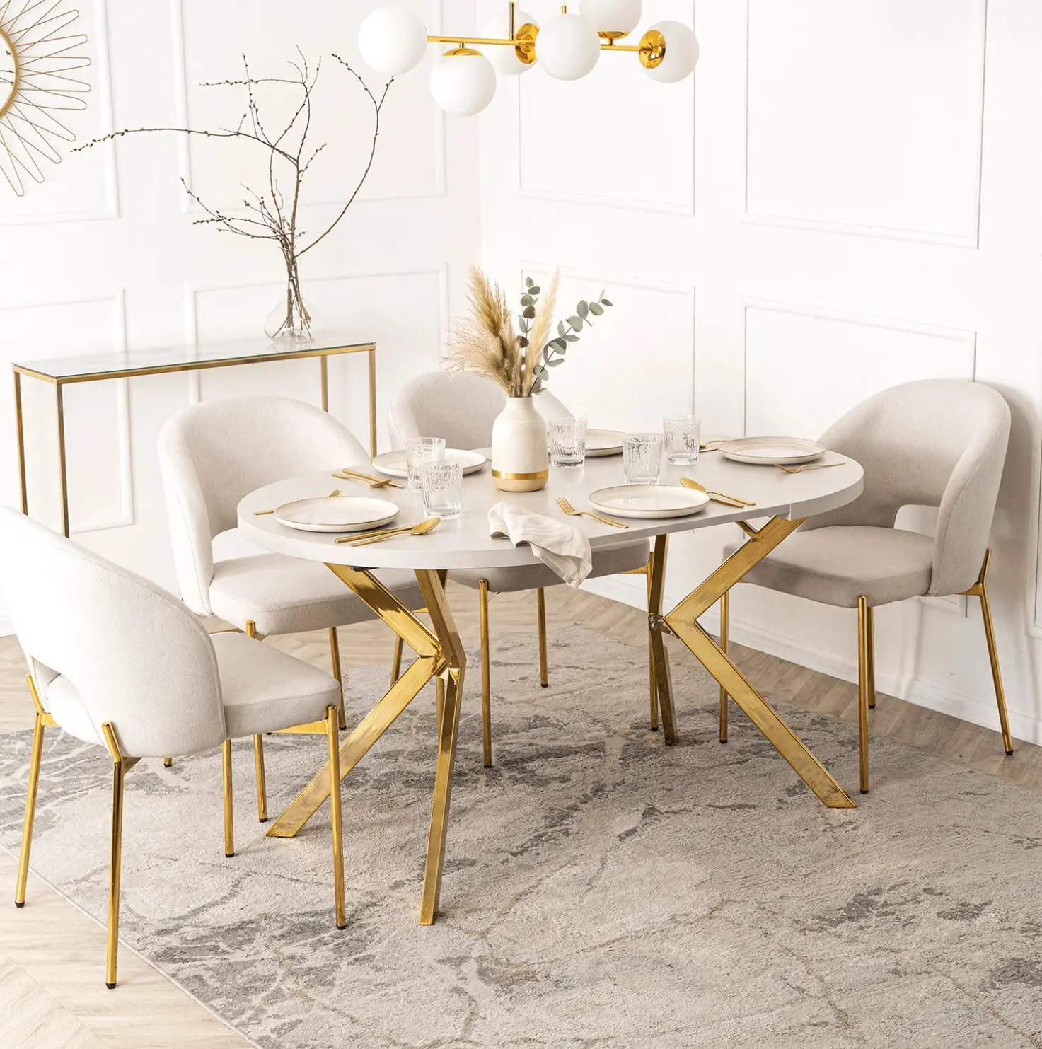 Стол раскладной Mebel Elite Lukas 100/250 (Cashmere/Gold) - 7