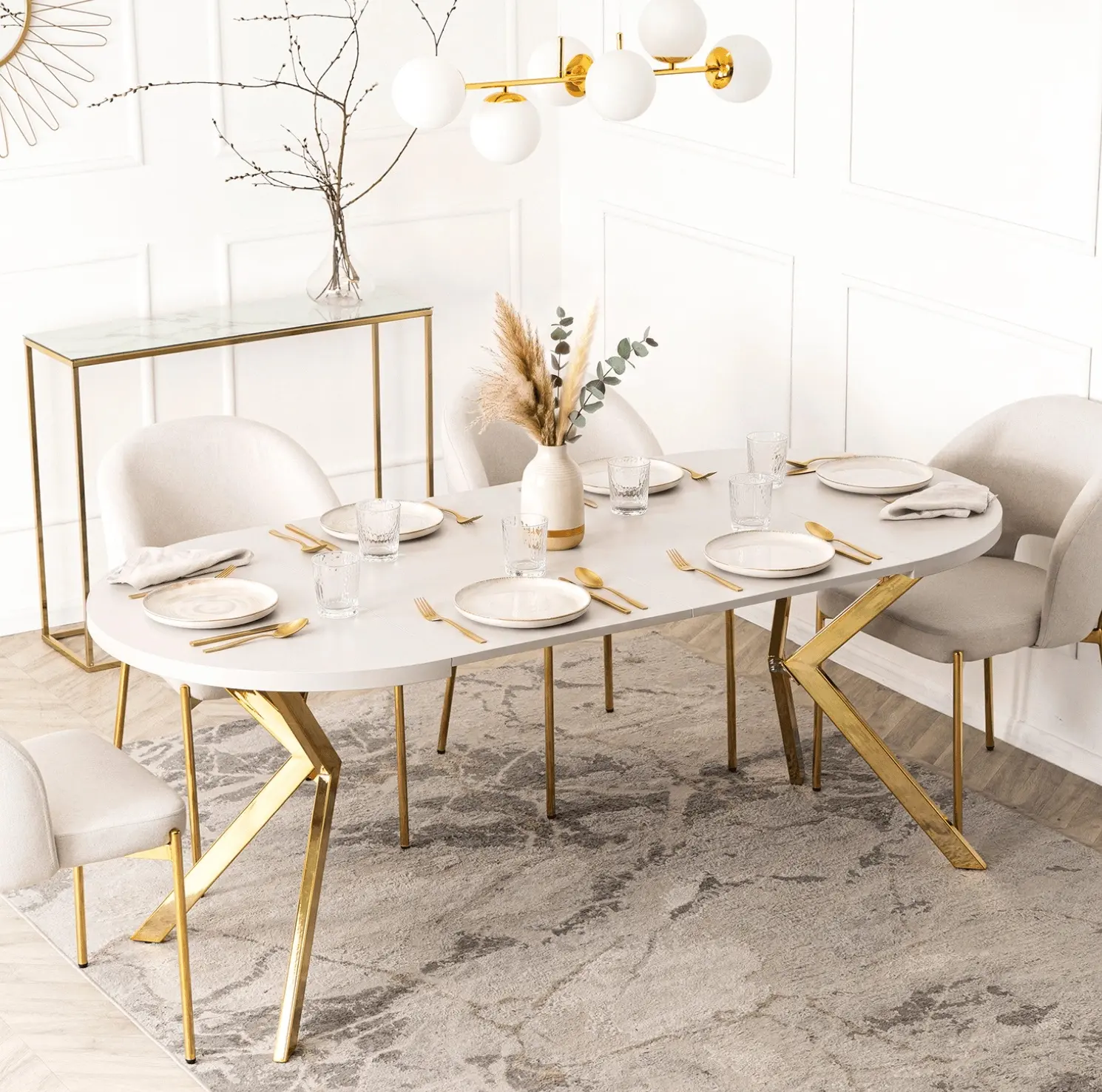Стол раскладной Mebel Elite Lukas 100/250 (Cashmere/Gold) - 8